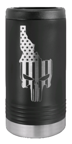 Idaho Punisher Flag Laser Engraved Slim Can Insulated Koosie