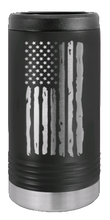 Load image into Gallery viewer, Distressed Flag Laser Engraved Slim Can Insulated Koosie
