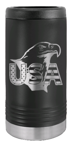 USA Eagle Laser Engraved Slim Can Insulated Koosie