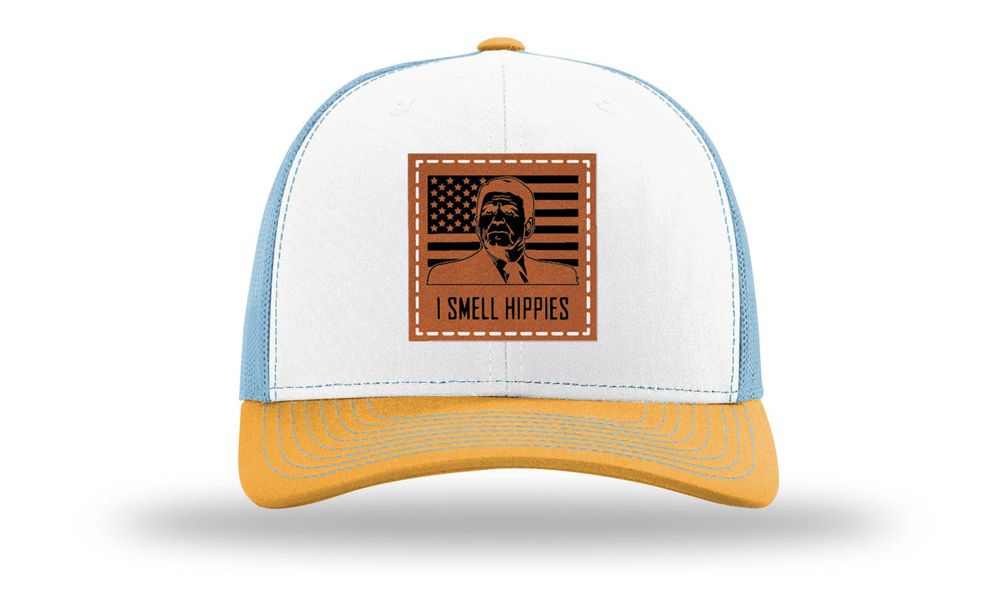 I Smell Hippies Leather Patch Richardson 112 Hat