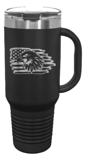 Eagle Flag 2 40oz Handle Mug Laser Engraved