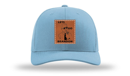 Let's Go Brandon Ice Cream Leather Patch Richardson 112 Hat