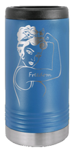 Load image into Gallery viewer, Freedom Girl Laser Engraved Slim Can Insulated Koosie
