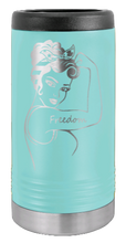 Load image into Gallery viewer, Freedom Girl Laser Engraved Slim Can Insulated Koosie
