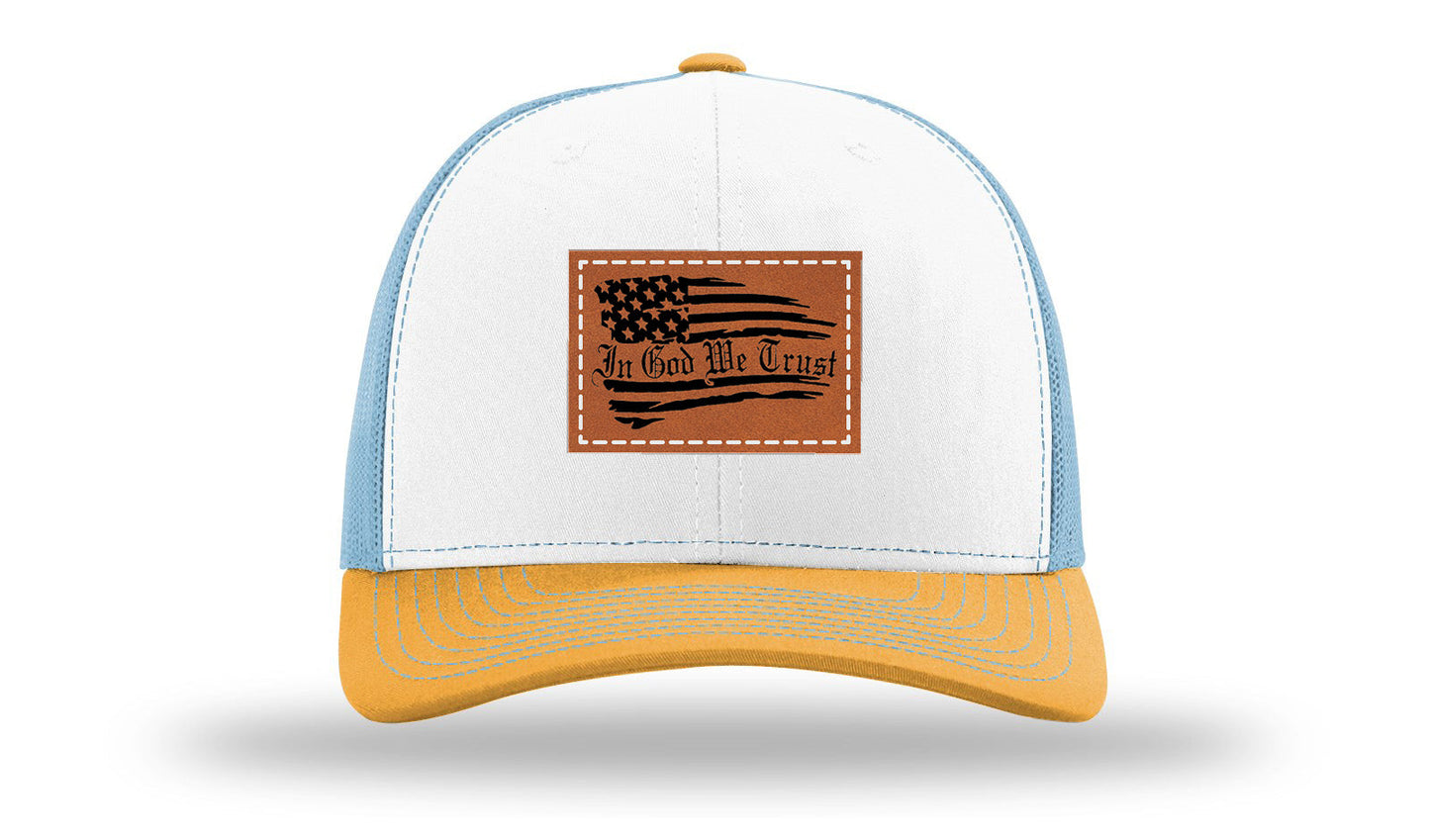 In God We Trust Leather Patch Richardson 112 Hat