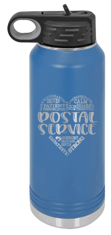 Postal Service - 32oz Water Bottle Laser Engraved- Royal Blue