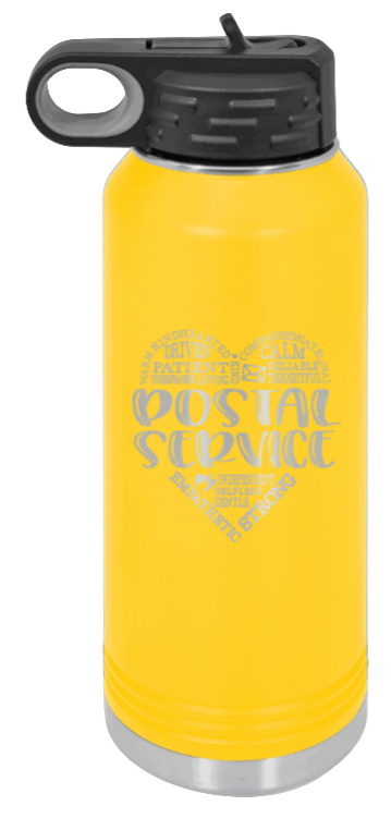 Postal Service - 32oz Water Bottle Laser Engraved- Yellow