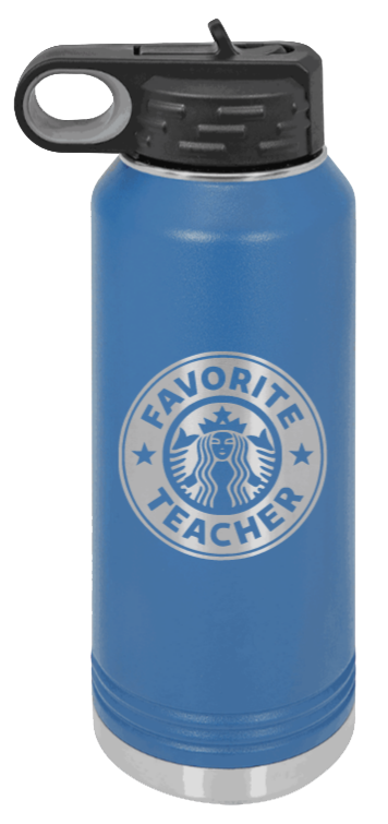 Favorite Teacher - 32oz Water Bottle Laser Engraved- Royal Blue
