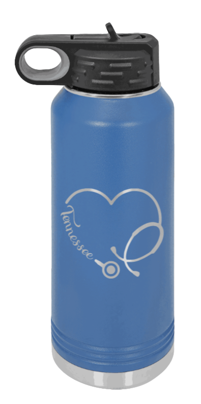 Tennessee Nurse - 32oz Water Bottle Laser Engraved- Royal Blue