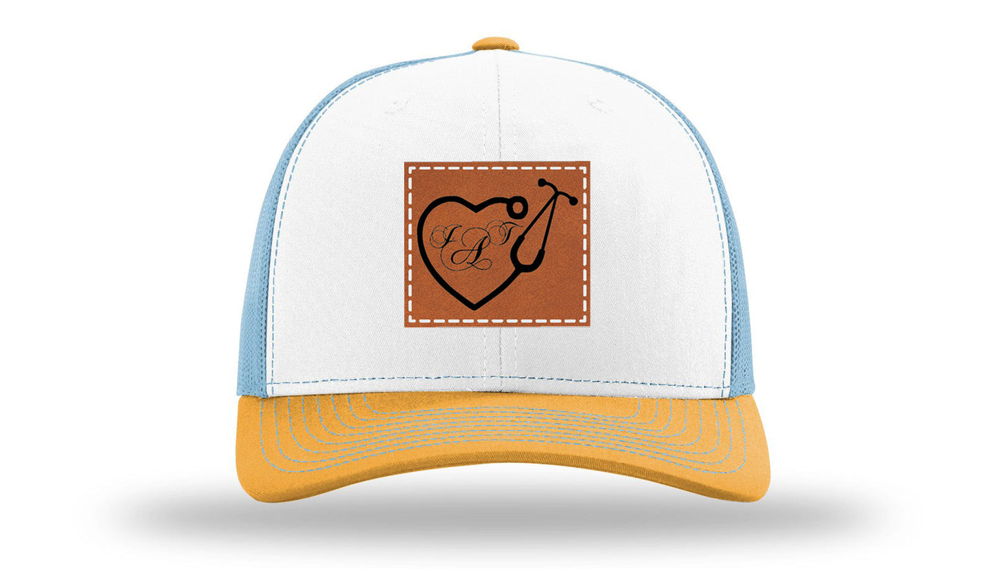 Heart Stethoscope with Monogram Leather Patch Richardson 112 Hat