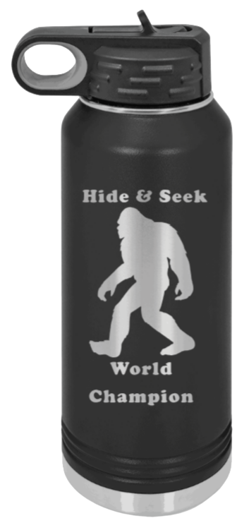 Sasquatch Hide And Seek World Champion Laser Engraved Water Bottle