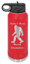 Load image into Gallery viewer, Sasquatch Hide And Seek World Champion Laser Engraved Water Bottle
