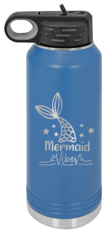 Mermaid - 32oz Water Bottle Laser Engraved- Royal Blue