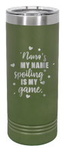 Load image into Gallery viewer, Spoiling Is My Game Nana Laser Engraved Skinny Tumbler (Etched)
