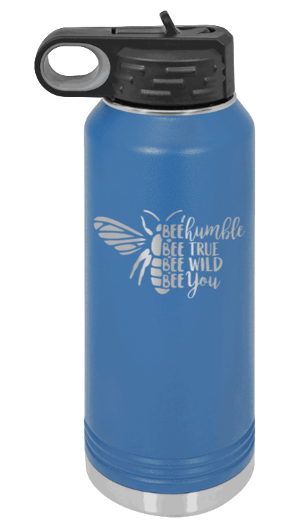 Bee Humble - 32oz Water Bottle Laser Engraved- Royal Blue
