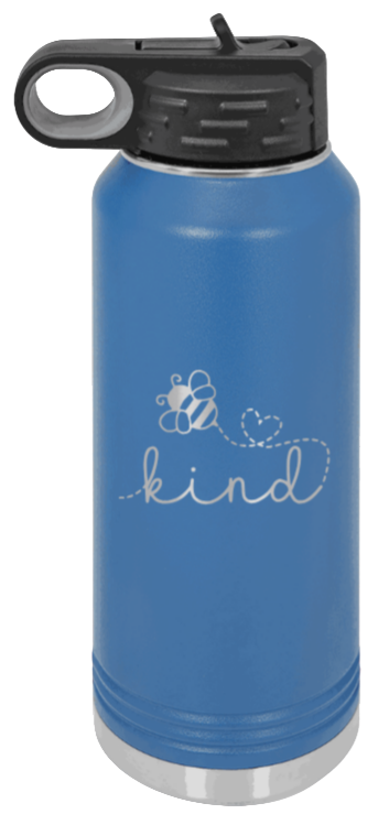Bee Kind - 32oz Water Bottle Laser Engraved- Royal Blue