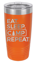 Load image into Gallery viewer, Eat Sleep Camp Repeat Laser Engraved Tumbler (Etched)
