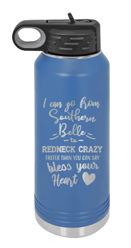 Southern Belle To Redneck Crazy - 32oz Mug Laser Engraved- Royal Blue