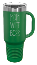 Load image into Gallery viewer, Mom Wife Boss 40oz Handle Mug Laser Engraved

