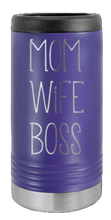 Load image into Gallery viewer, Mom Wife Boss Laser Engraved Slim Can Insulated Koosie
