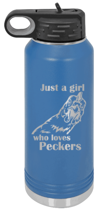 Just A Girl Who Loves Peckers - 32oz Mug Laser Engraved- Royal Blue