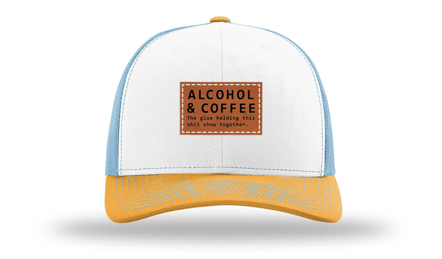 Alcohol & Coffee Leather Patch Richardson 112 Hat