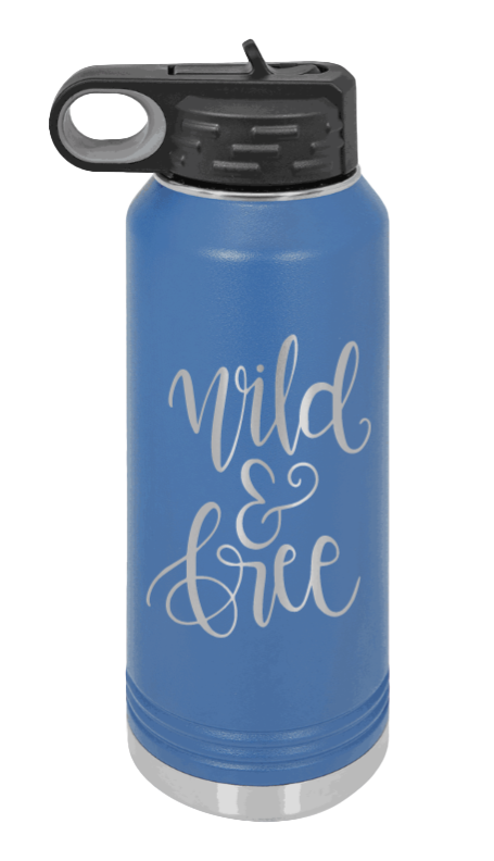 Wild & Free - 32oz Mug Laser Engraved- Royal Blue