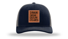 Load image into Gallery viewer, I Run On Caffeine Chaos and Cuss Words Leather Patch Richardson 112 Hat