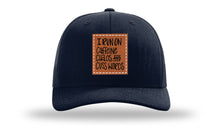 Load image into Gallery viewer, I Run On Caffeine Chaos and Cuss Words Leather Patch Richardson 112 Hat