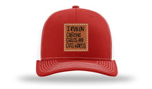 Load image into Gallery viewer, I Run On Caffeine Chaos and Cuss Words Leather Patch Richardson 112 Hat