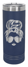 Load image into Gallery viewer, Messy Hair Bun Laser Engraved Skinny Tumbler (Etched)
