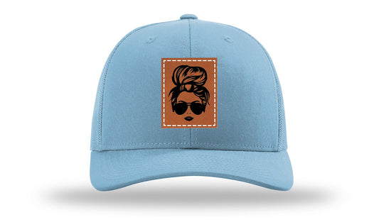 Hair Bun Leather Patch Richardson 112 Hat