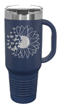Load image into Gallery viewer, Sunflower Butterfly 40oz Handle Mug Laser Engraved
