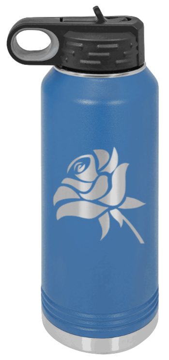 Rose - 32oz Water Bottle Laser Engraved- Royal Blue