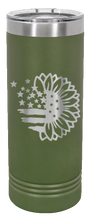 Load image into Gallery viewer, Sunflower Flag Laser Engraved Skinny Tumbler (Etched)
