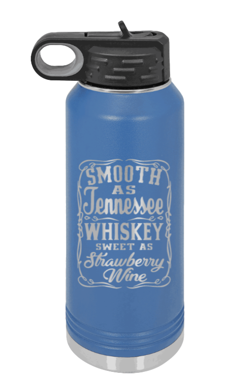 Tennessee Whiskey - 32oz Water Bottle Laser Engraved- Royal Blue