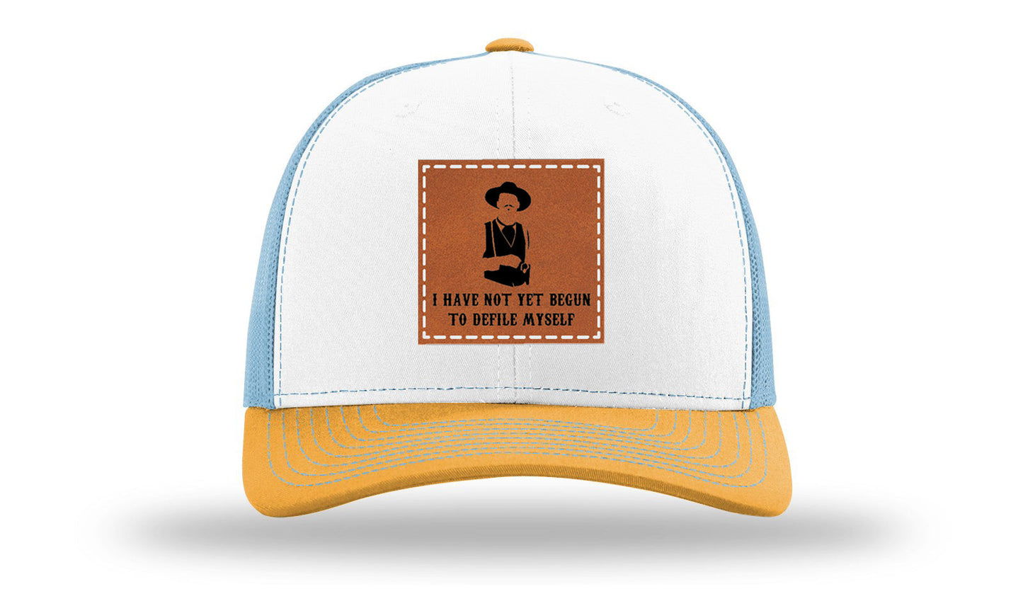 Not Yet Begun To Defile Leather Patch Richardson 112 Hat