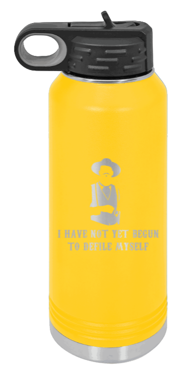 Tombstone 4 Defile - 32oz Water Bottle Laser Engraved- Yellow