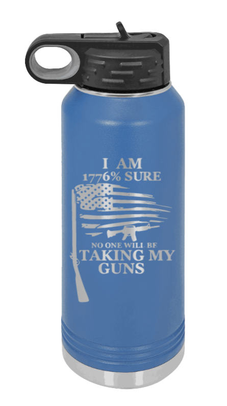 1776 Percent - 32oz Water Bottle Laser Engraved- Royal Blue
