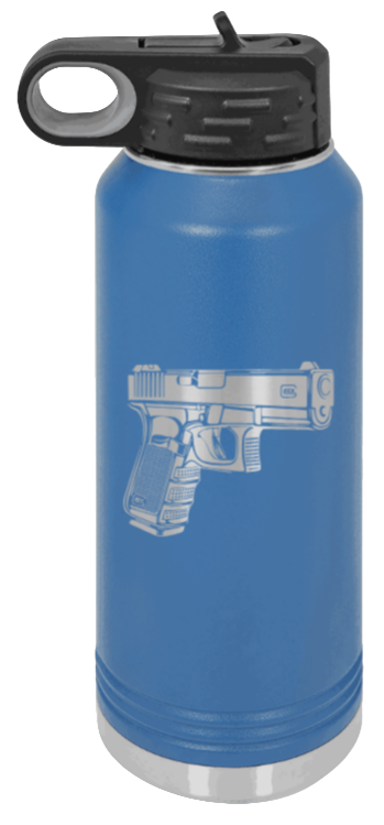 Glock - 32oz Water Bottle Laser Engraved- Royal Blue