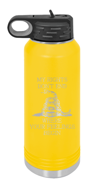 My Rights - 32oz Water Bottle Laser Engraved- Yellow