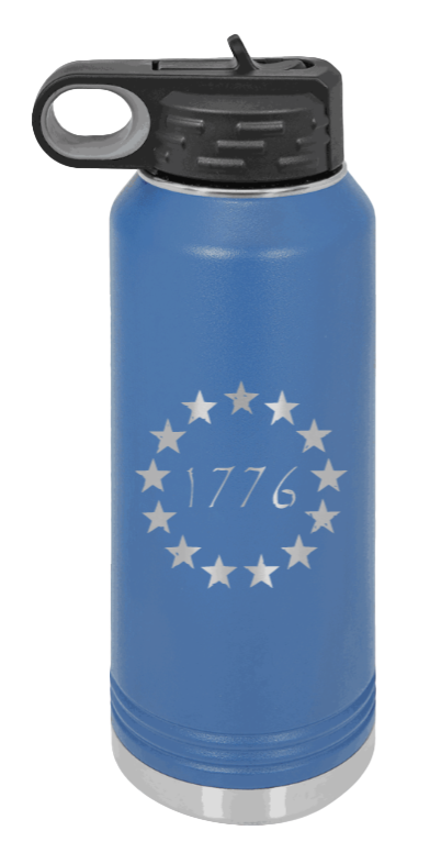 1776 - 32oz Water Bottle Laser Engraved- Royal Blue