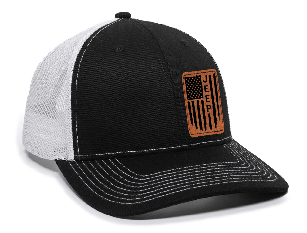 Jeep Flag Leather Patch Hat
