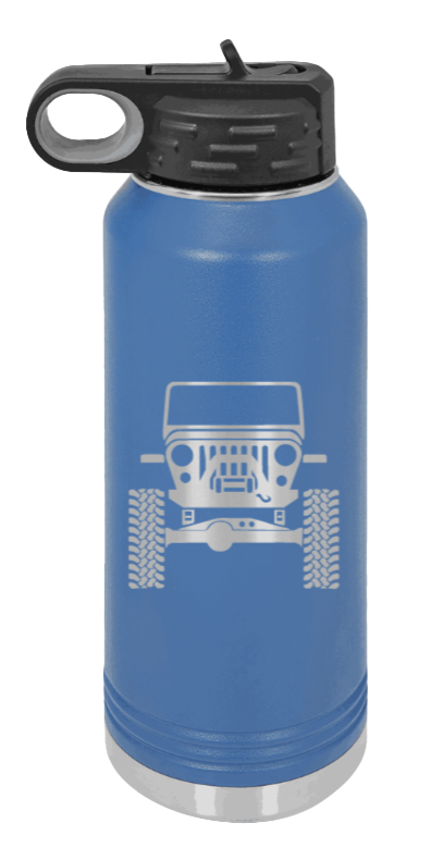 Jeep CJ - 32oz Water Bottle Laser Engraved- Royal Blue