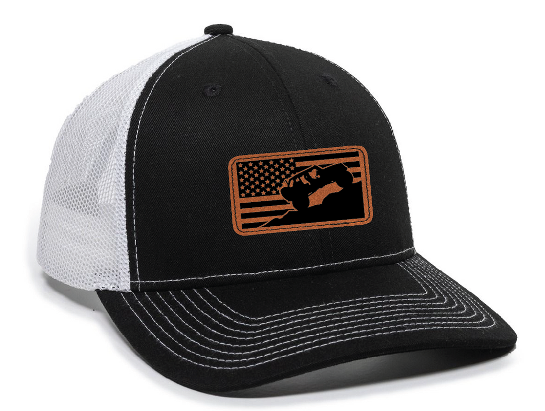 Jeep Flag 2 Leather Patch Hat