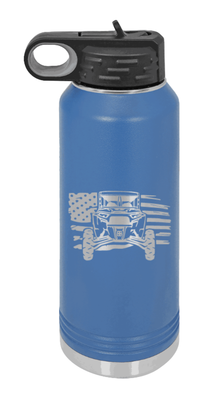 RZR Flag - 32oz Water Bottle Laser Engraved- Royal Blue