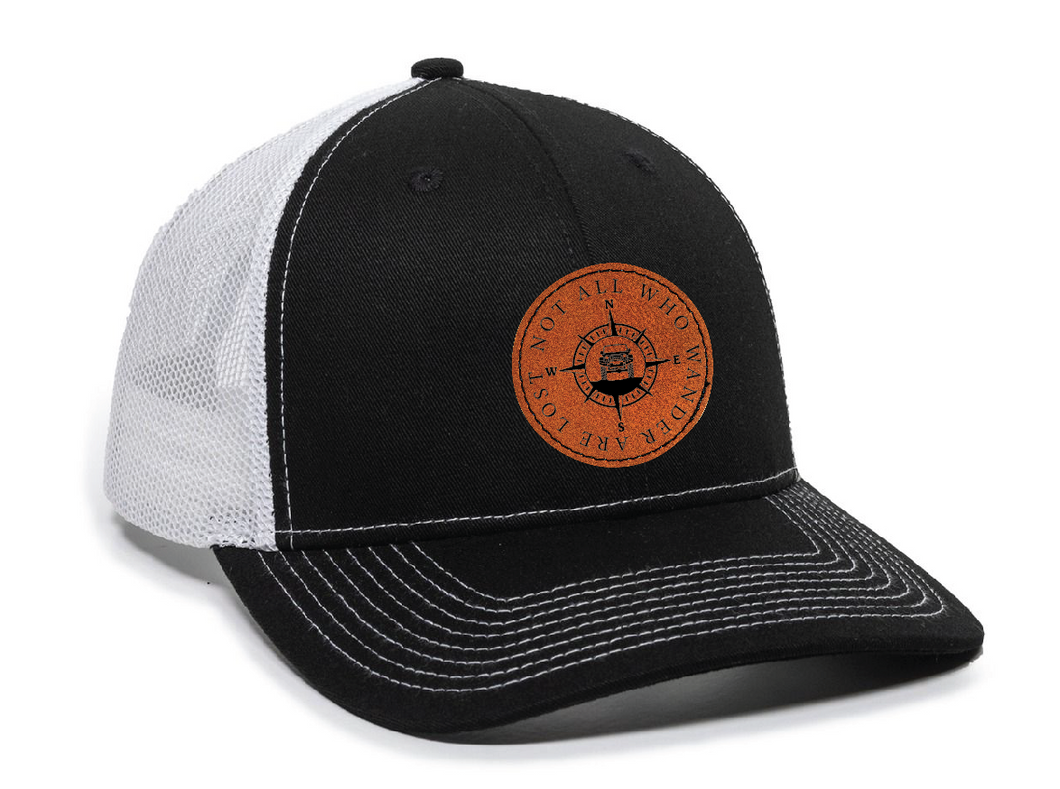 Not All Who Wander Are Lost Leather Patch Hat