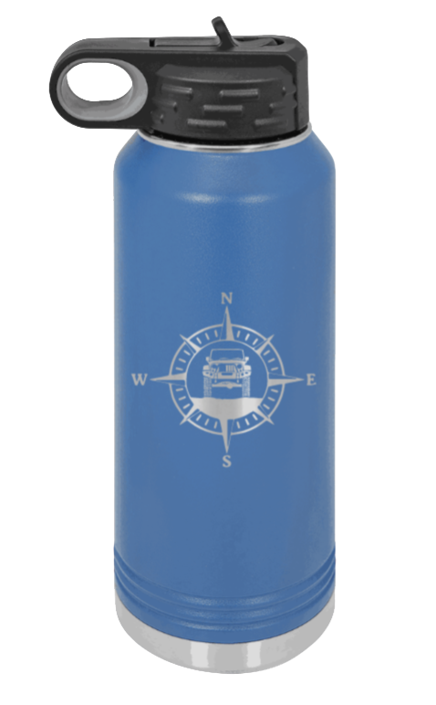 Jeep Compass JK - 32oz Water Bottle Laser Engraved- Royal Blue
