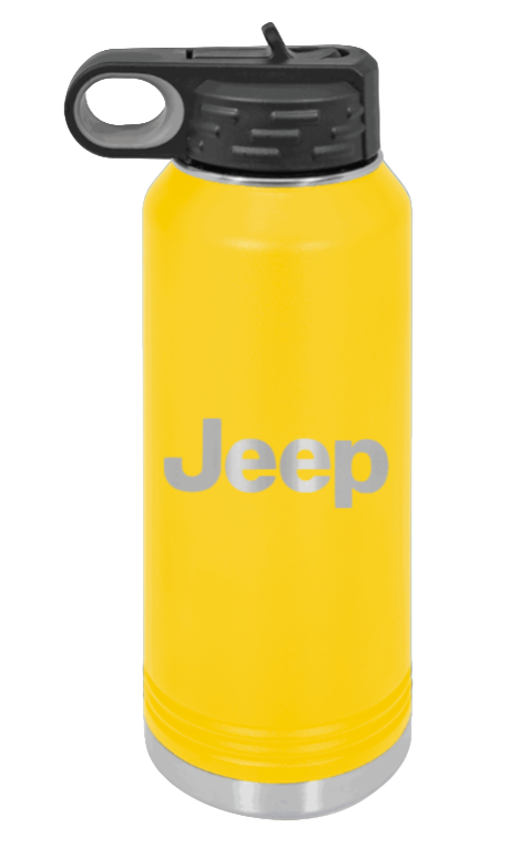 Jeep - 32oz Water Bottle Laser Engraved- Yellow
