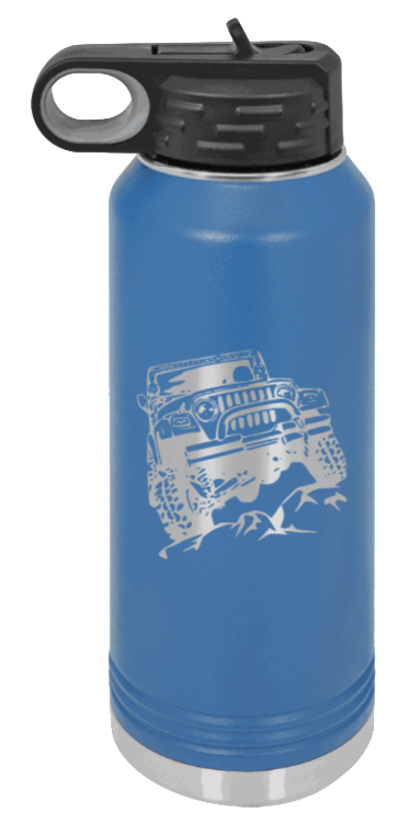 TJ Crawler - 32oz Water Bottle Laser Engraved- Royal Blue